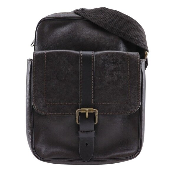 LOUIS VUITTON Irokuwa Shoulder Bag M92534 Utah Cafe Brown leather mens - Picture 1 of 13